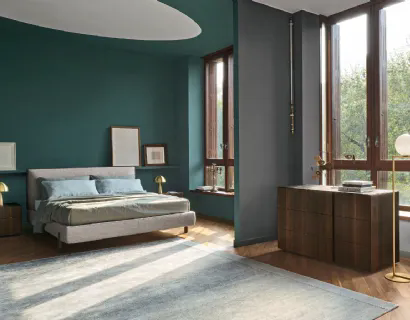 Letto in tessuto imbottito Decor di Sangiacomo