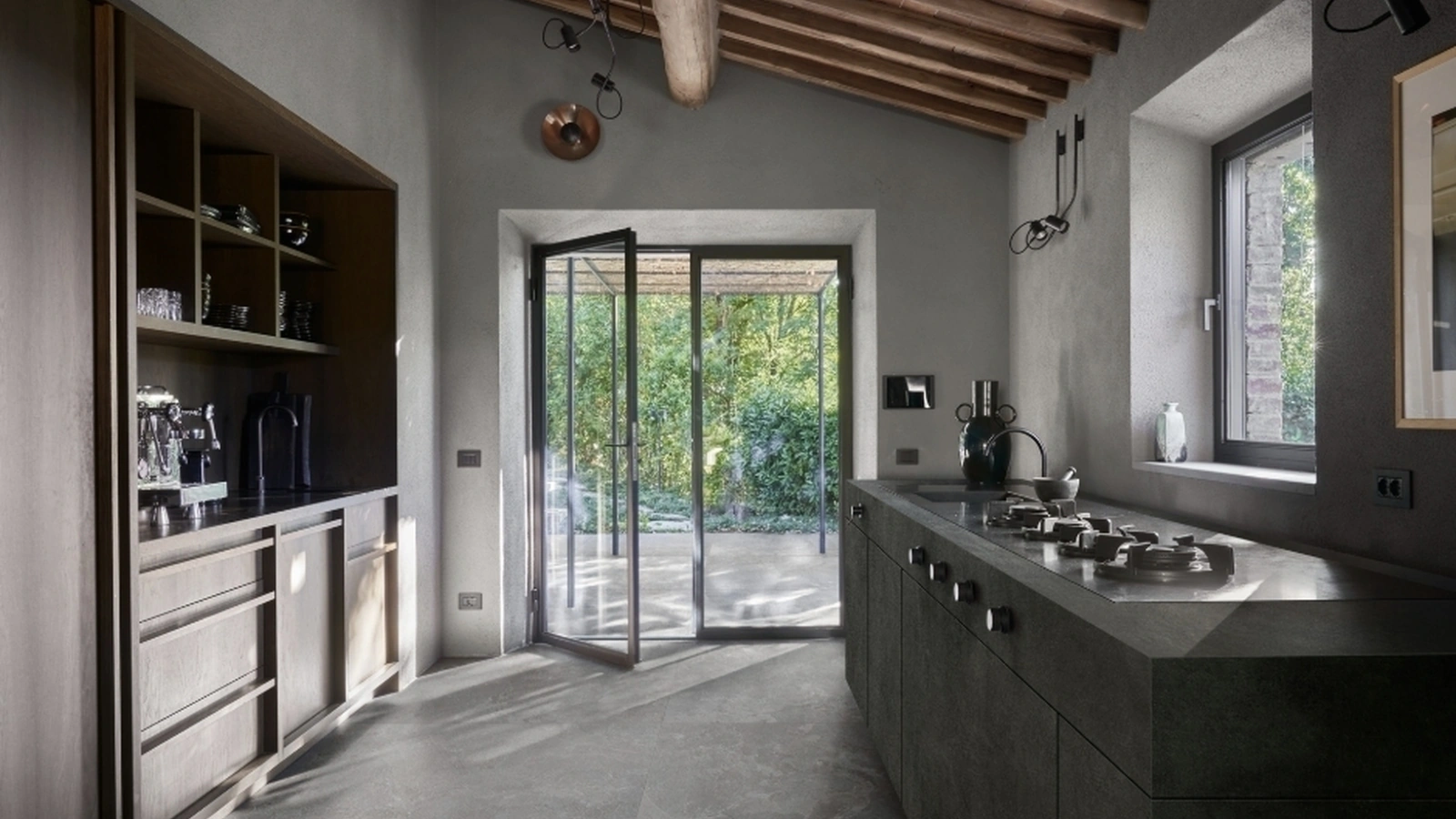 Top Cucina Concrete Look Black Natural di Marazzi