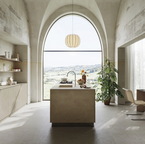 Top Cucina Concrete Look Slow Argilla di Marazzi