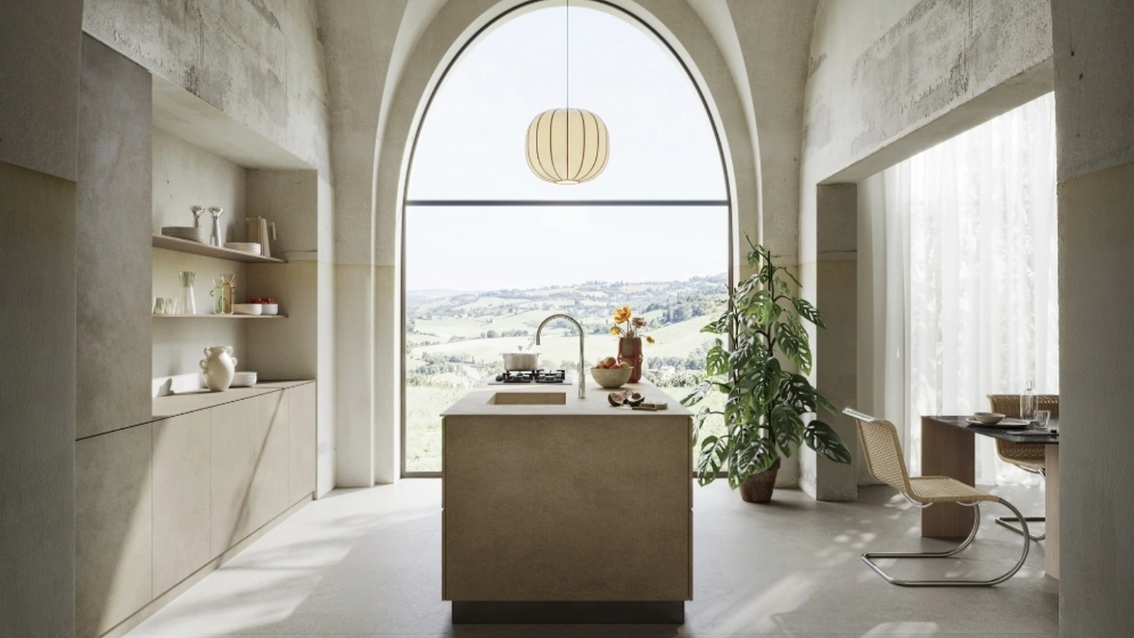 Top Cucina Concrete Look Slow Argilla di Marazzi
