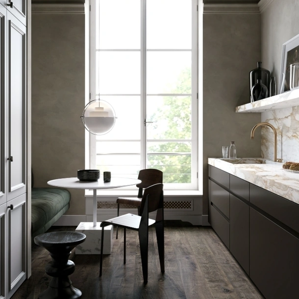 Top Cucina Marble Look Calacatta Vena Vecchia di Marazzi