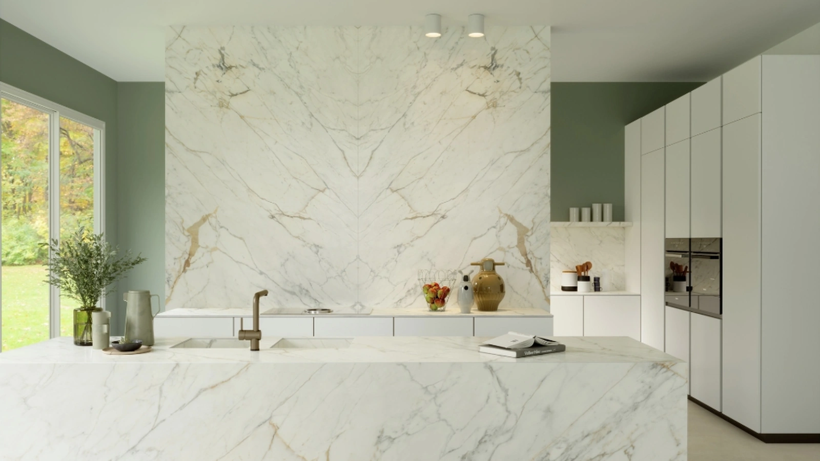 Top Cucina Marble Look Golden White di Marazzi