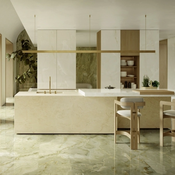 Top Cucina Marble Look Onice Avorio di Marazzi
