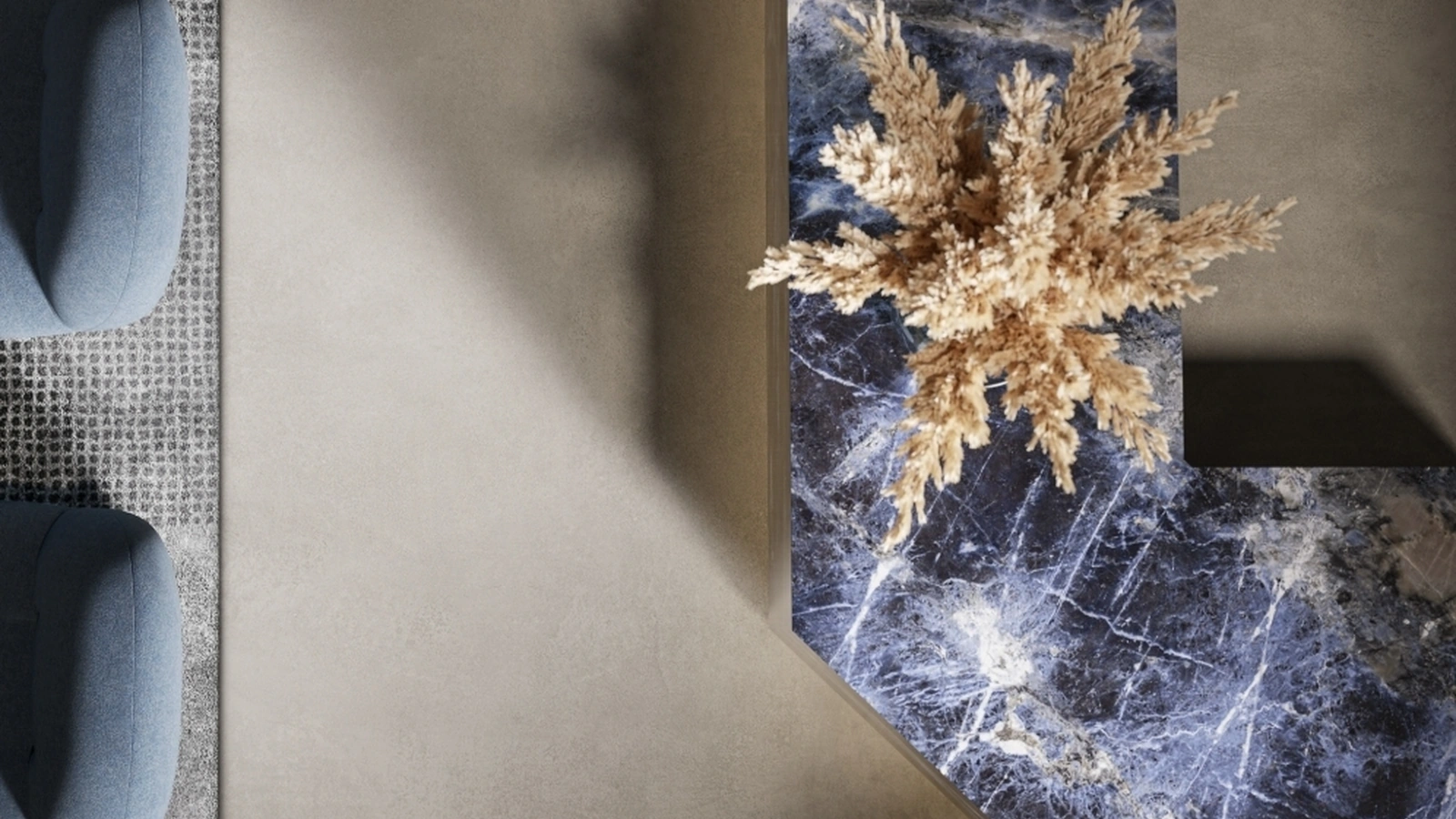 Top Cucina Marble Look Sodalite Blu di Marazzi