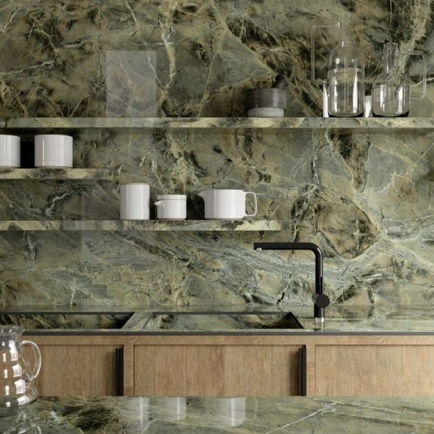 Top Cucina Marble Look Verde Borgogna di Marazzi