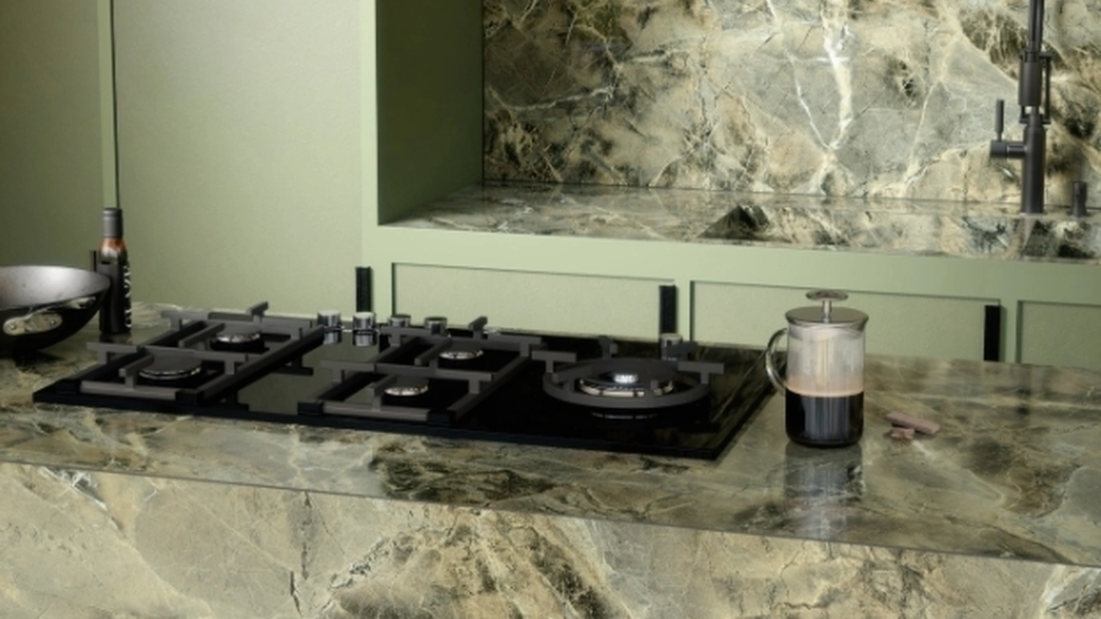 Top Cucina Marble Look Verde Borgogna di Marazzi