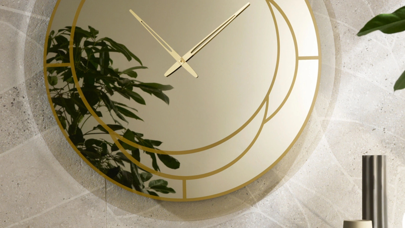 Orologio da muro realizzato in cristallo specchiante bronzato Positano di Riflessi