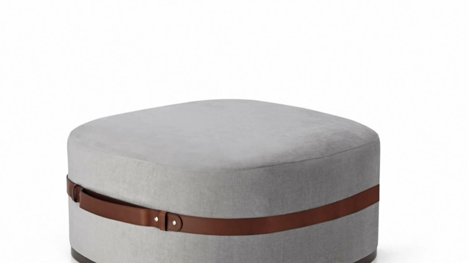Pouf in tessuto imbottito con fibbia in pelle Principe di Arte Brotto