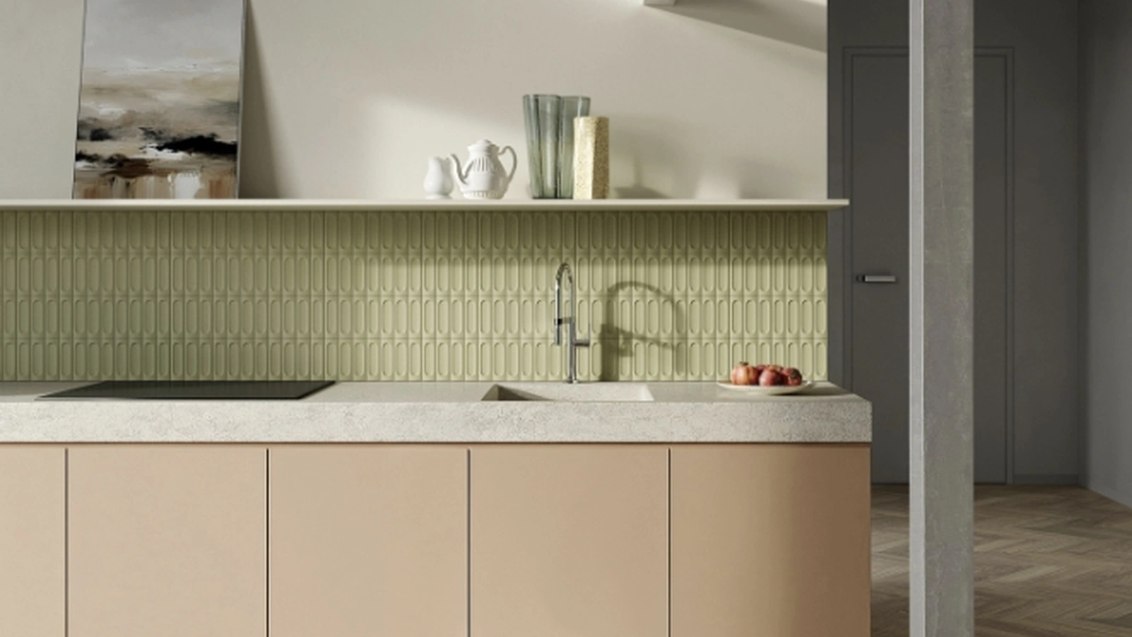 Top Cucina Stone Look Berici Bianco Satin di Marazzi