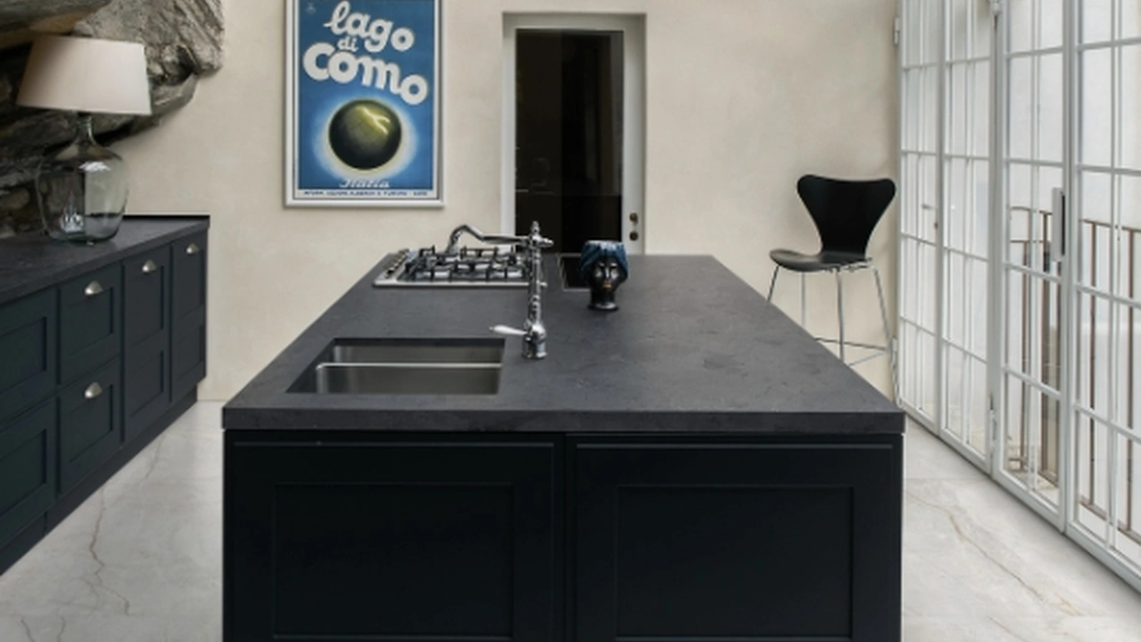 Top Cucina Stone Look Infinity Antracite di Marazzi