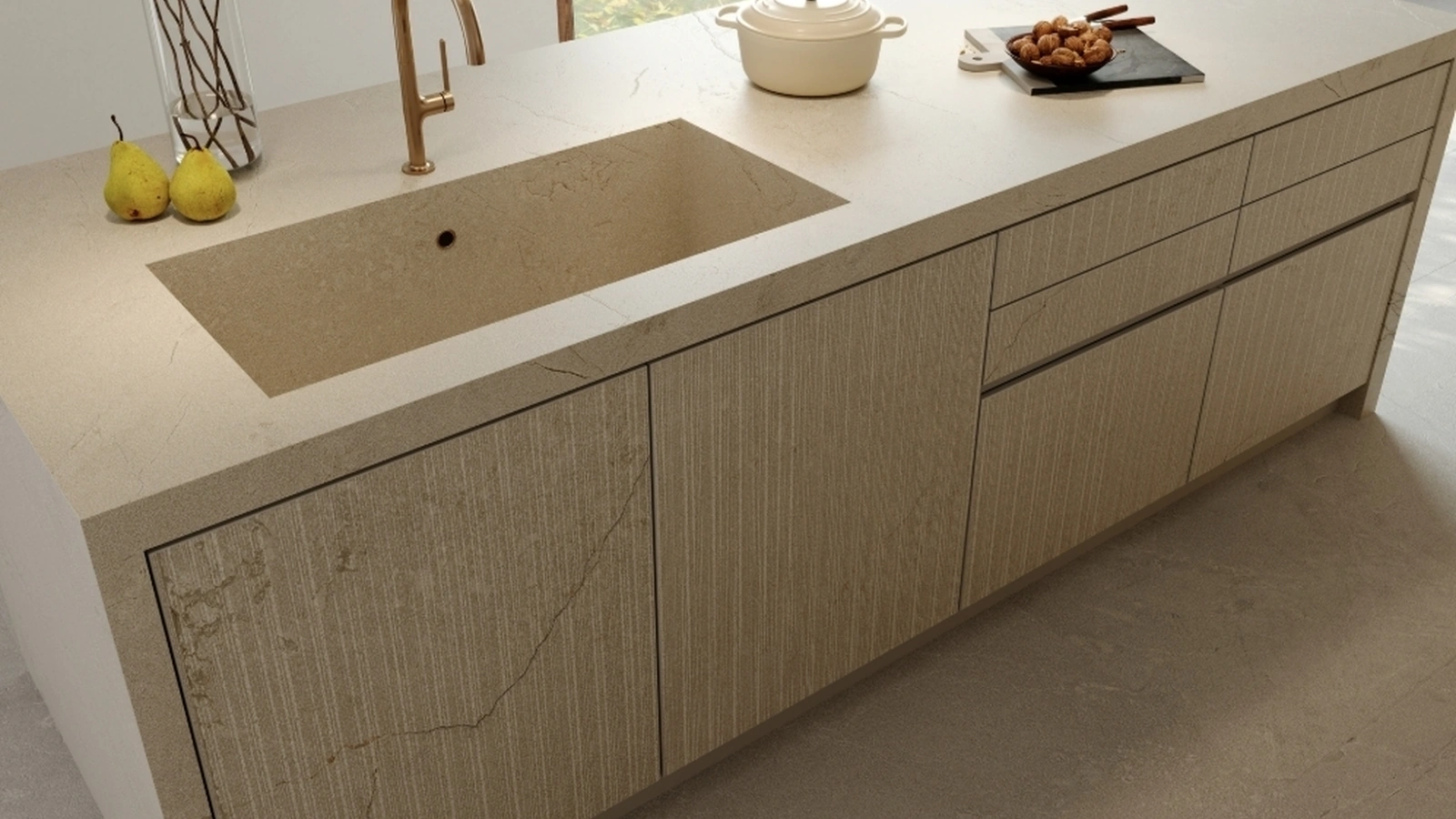 Top Cucina Stone Look Pietra di Sicilia Grigio Satin di Marazzi