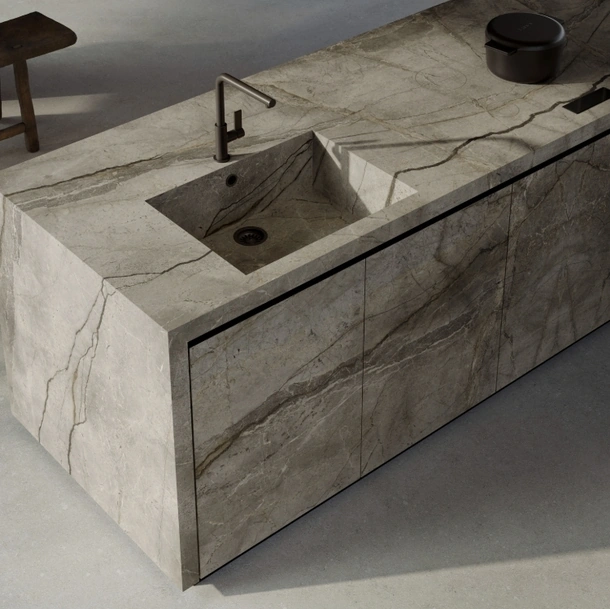 Top Cucina Stone Look Silver Root Grey di Marazzi