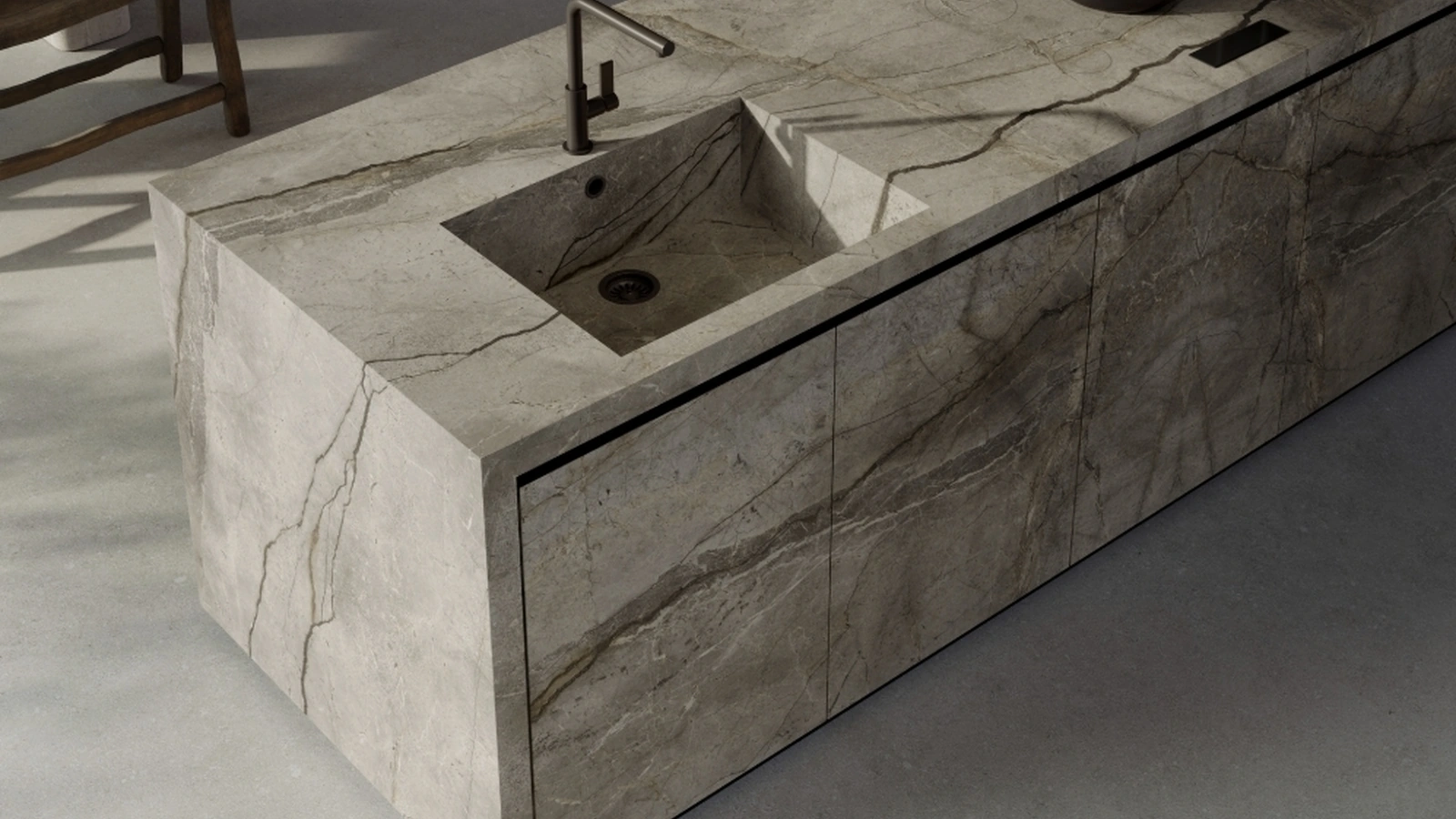 Top Cucina Stone Look Silver Root Grey di Marazzi