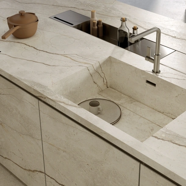Top Cucina Stone Look Silver Root White di Marazzi