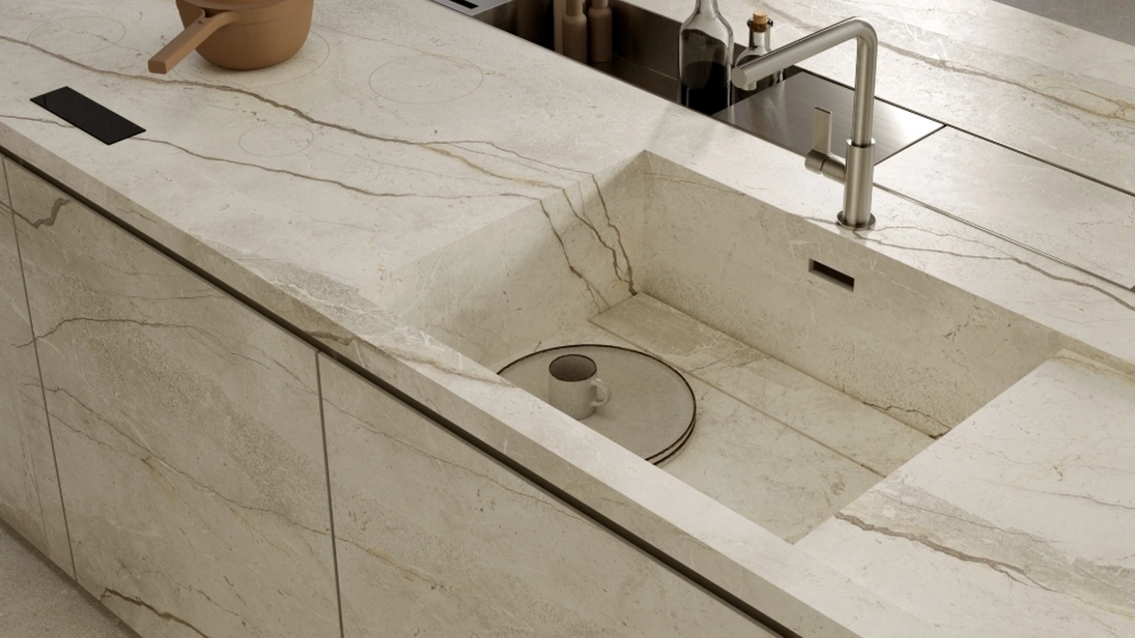 Top Cucina Stone Look Silver Root White di Marazzi