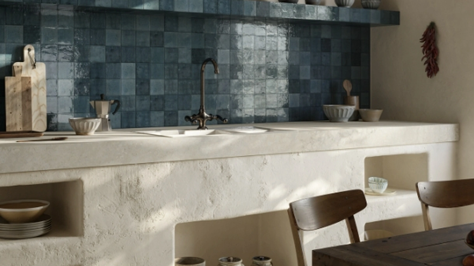 Top Cucina Stone Look Tivoli Bianco di Marazzi