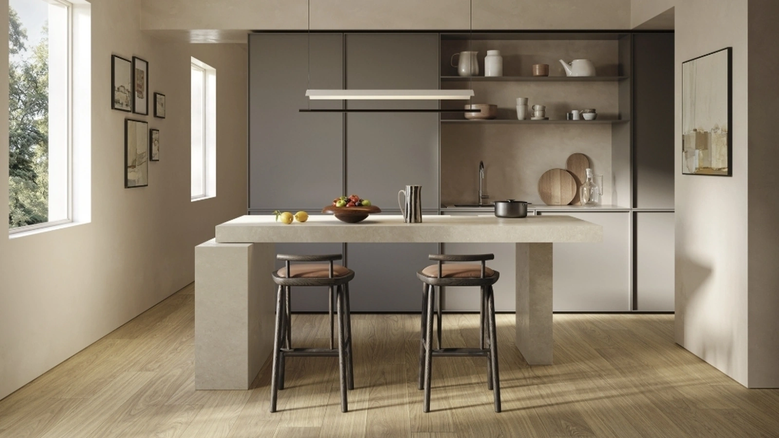 Top Cucina Stone Look Tivoli Grigio Satin di Marazzi