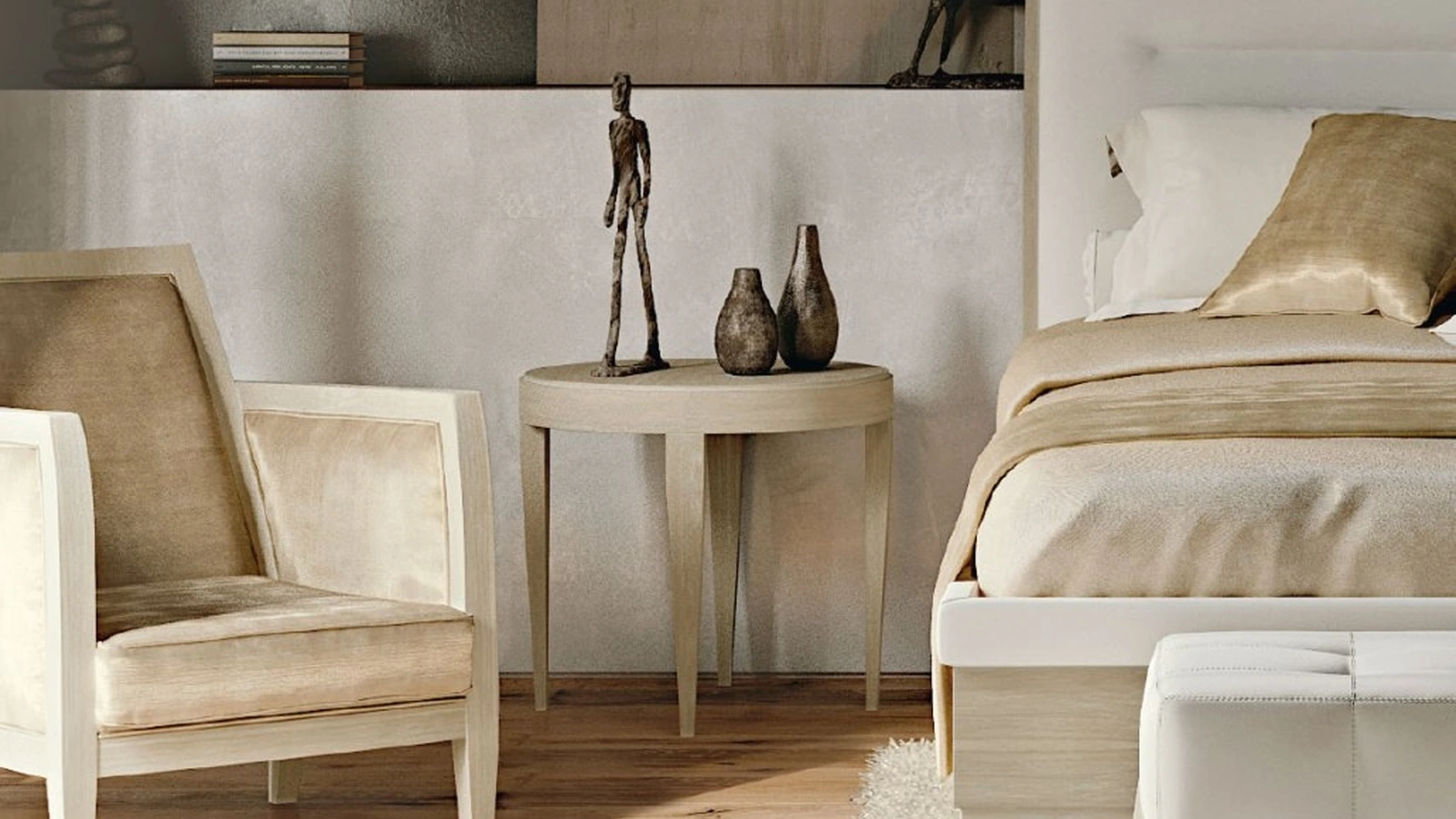 Tavolino rotondo Segreti in legno di Rovere di Arte Brotto