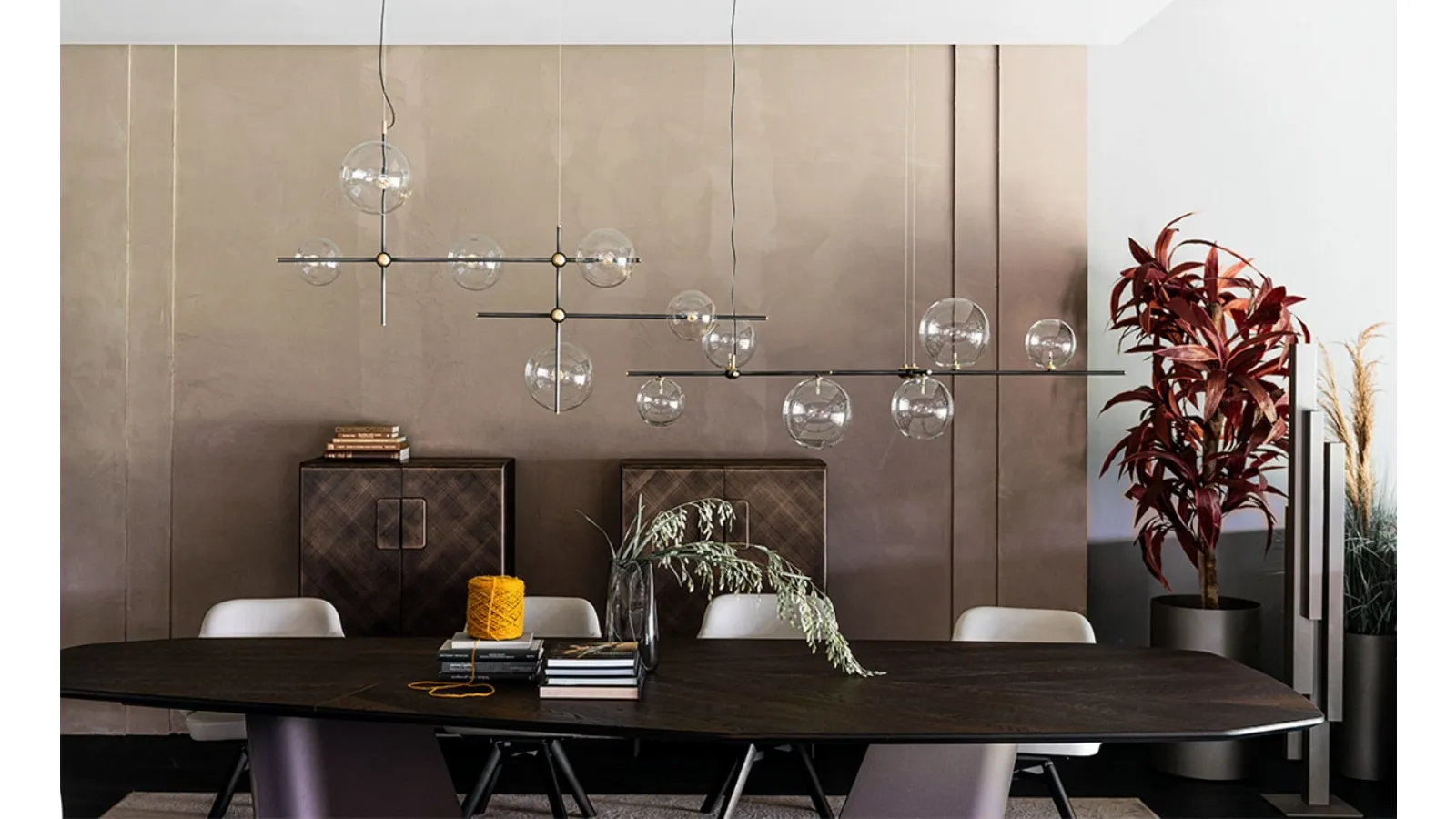 Lampada a sospensione in cristallo e metallo Bloom di Cattelan Italia