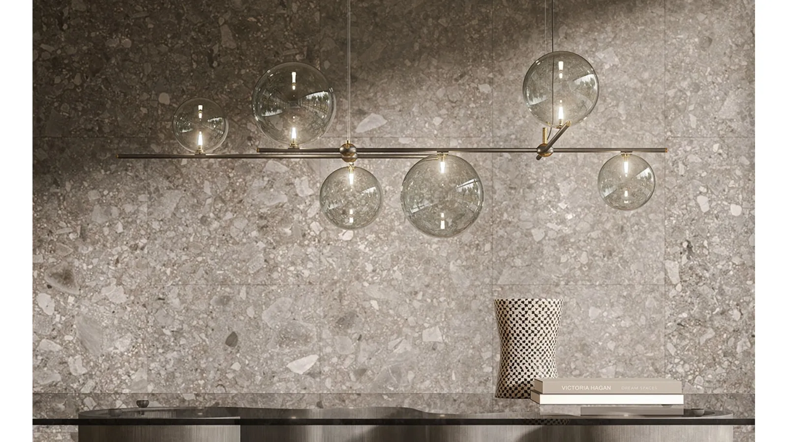 Lampada a sospensione in cristallo e metallo Bloom di Cattelan Italia