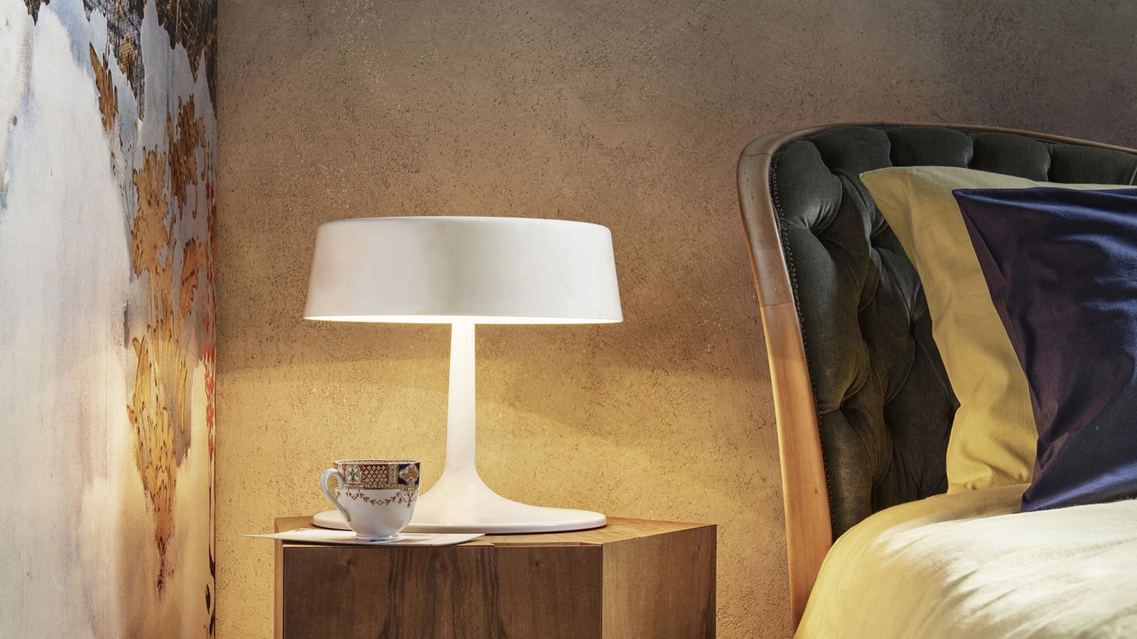 Lampada da tavolo in metallo bianco China di Pentalight