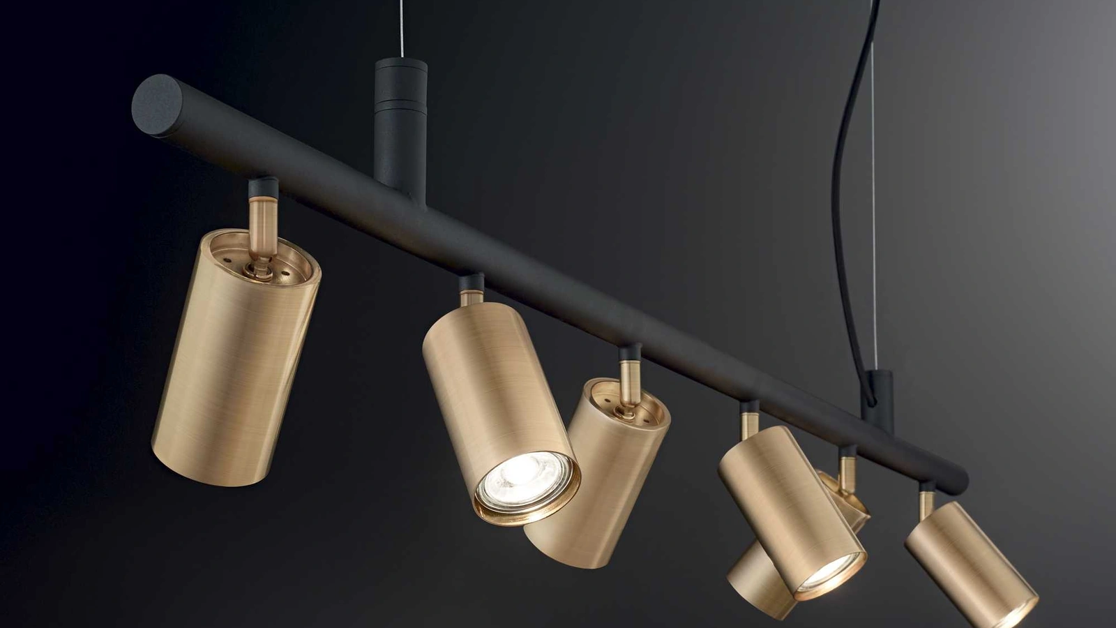 Lampada a sospensione Dynamite in metallo con diffusori orientabili di Ideal Lux