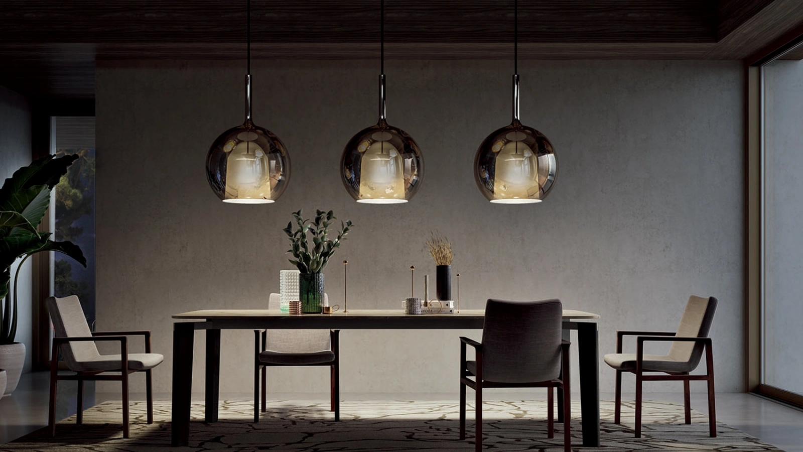 Lampada a sospensione in vetro Glo Maxi di Pentalight