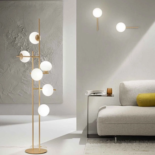 Lampada Jewel da terra in metallo e vetro soffiato di Ondaluce