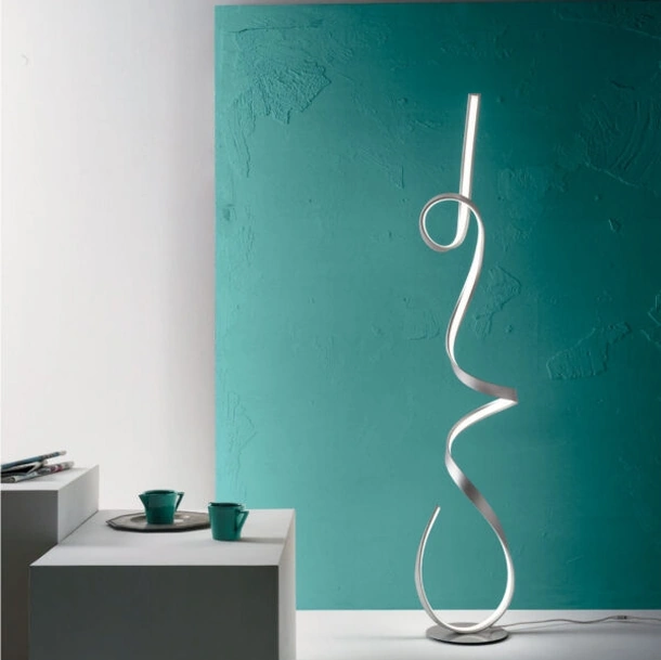 Lampada da terra in metallo Lumen di Ondaluce