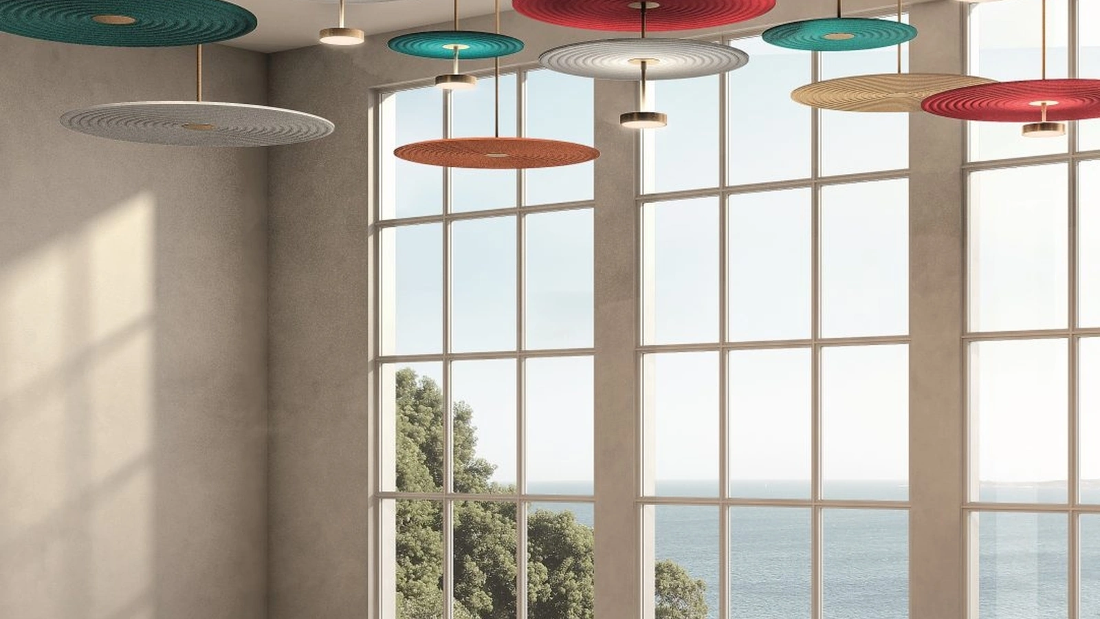 Lampada fonoassorbente a sospensione Feel di Pentalight