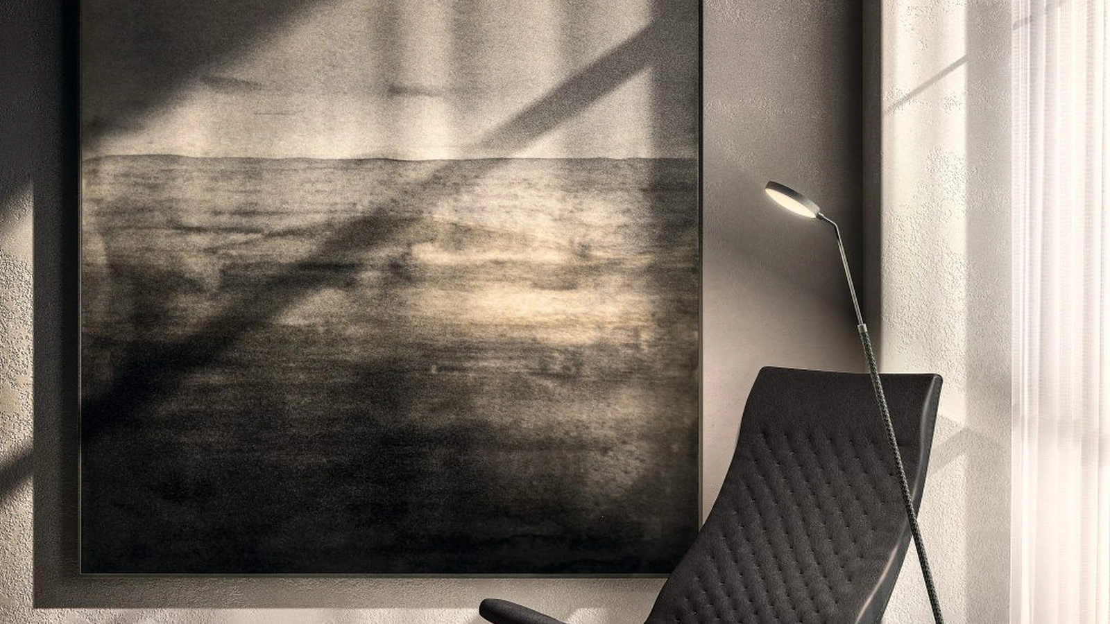 Lampada da terra con stelo metallico ambrato Spoon di Pentalight