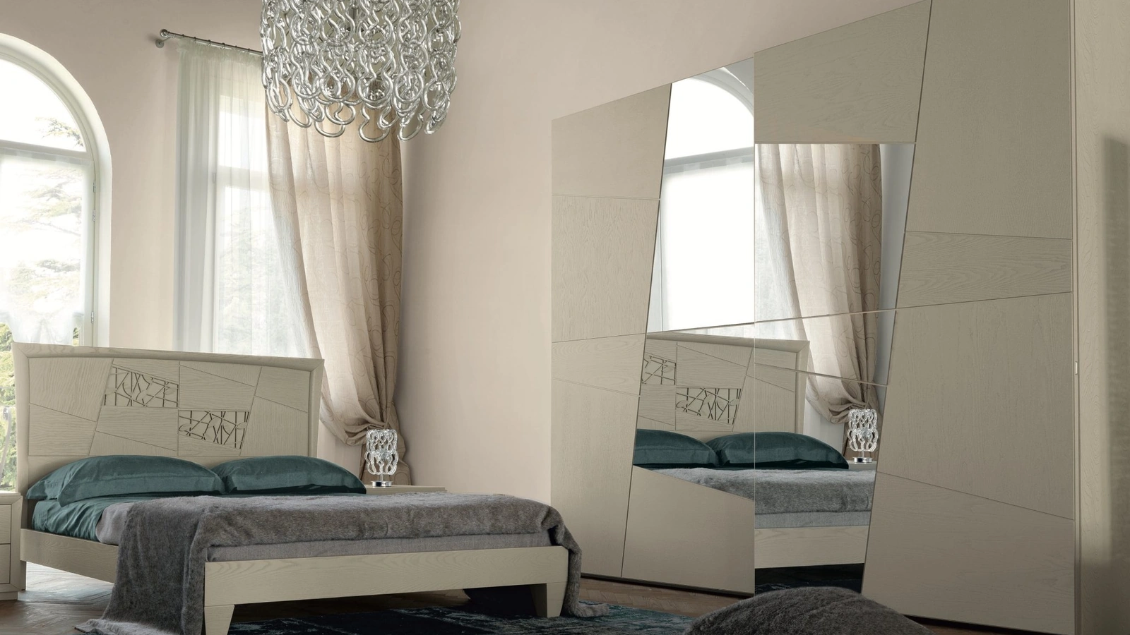 Armadio in legno Decor a 2 ante scorrevoli con specchi di Modo 10