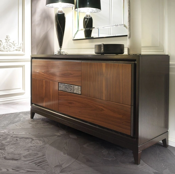 Comò Segreti S390 in legno con inserto in ceramica artistica di Arte Brotto