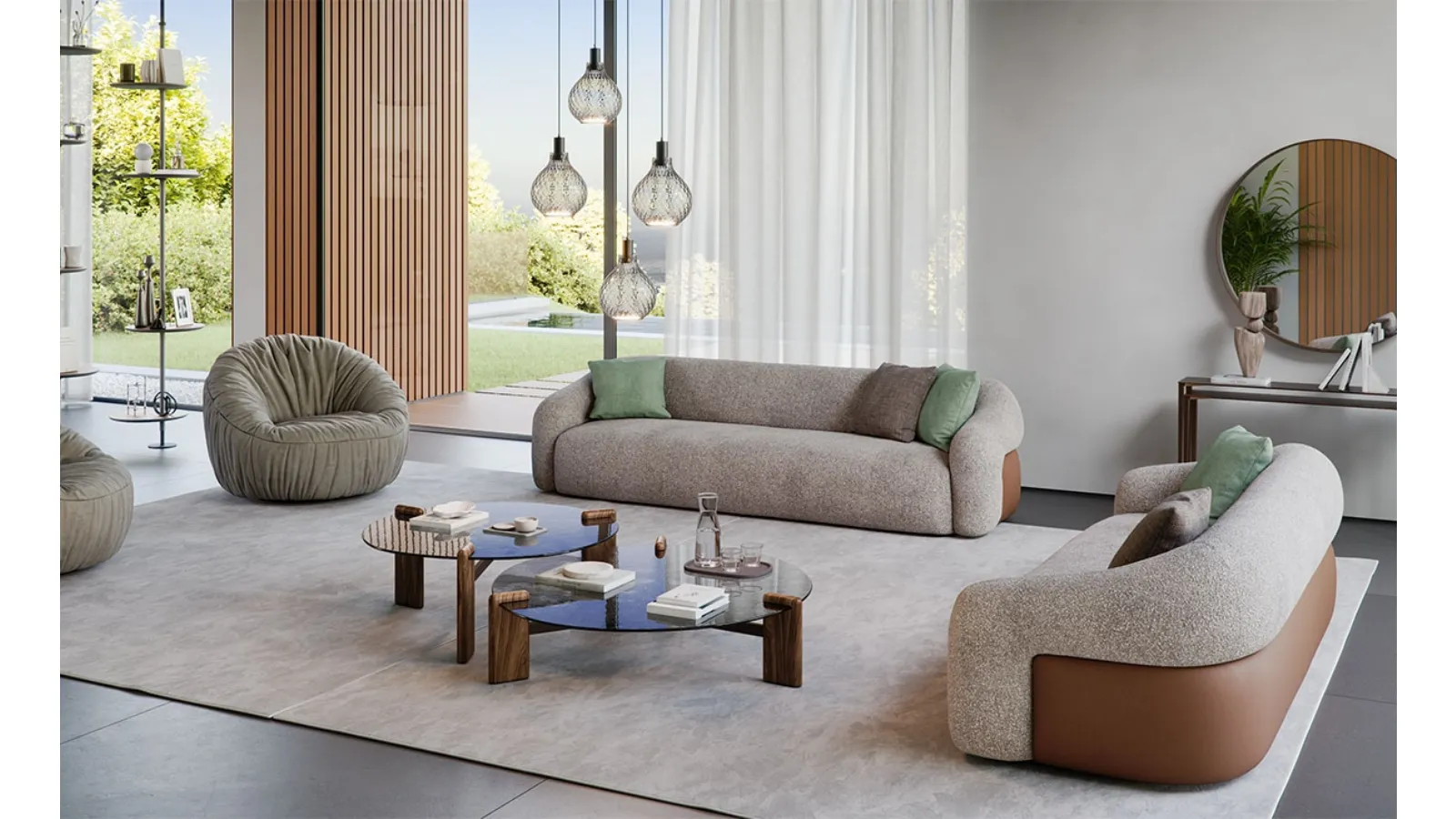Divano lineare Baldwin di Cattelan Italia