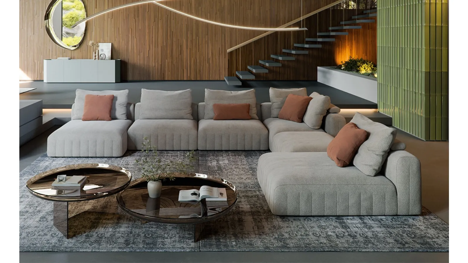 Divano con penisola Gibson di Cattelan Italia