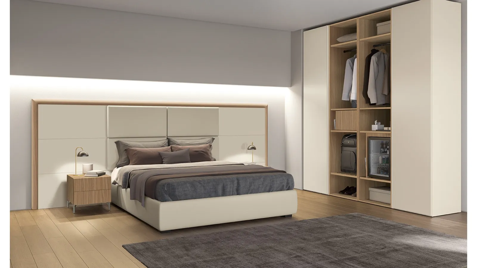 Letto in ecopelle Basic di Colombini Casa