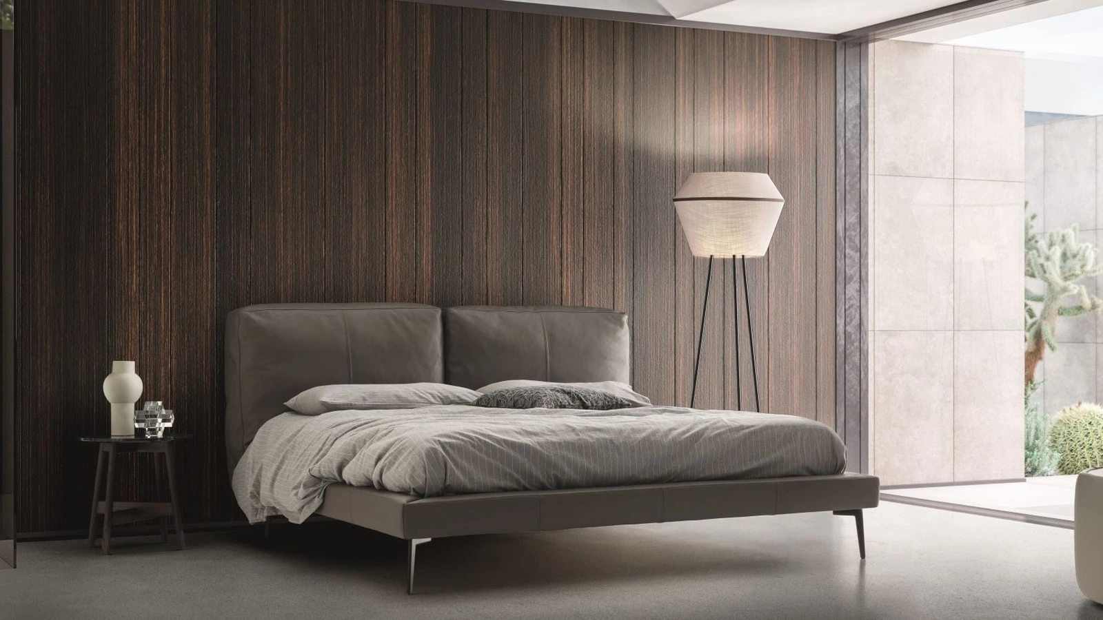 Letto matrimoniale in pelle Sound di Ditre Italia