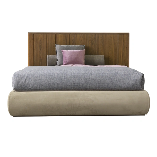 Letto Domino con testiera in legno e box contenitore di Modesign