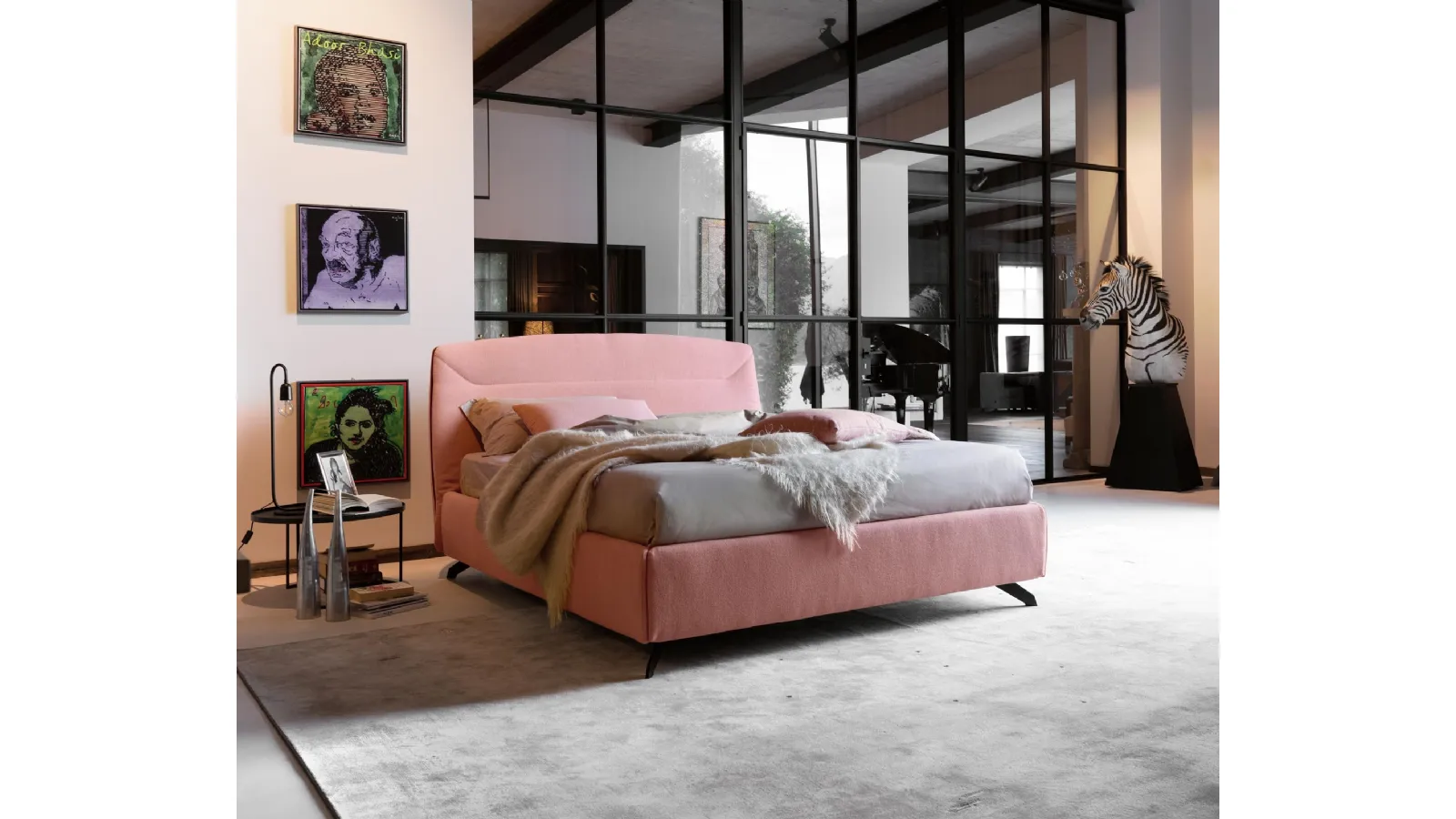 Letto Cama con testiera arrotondata e trapuntata di Noctis