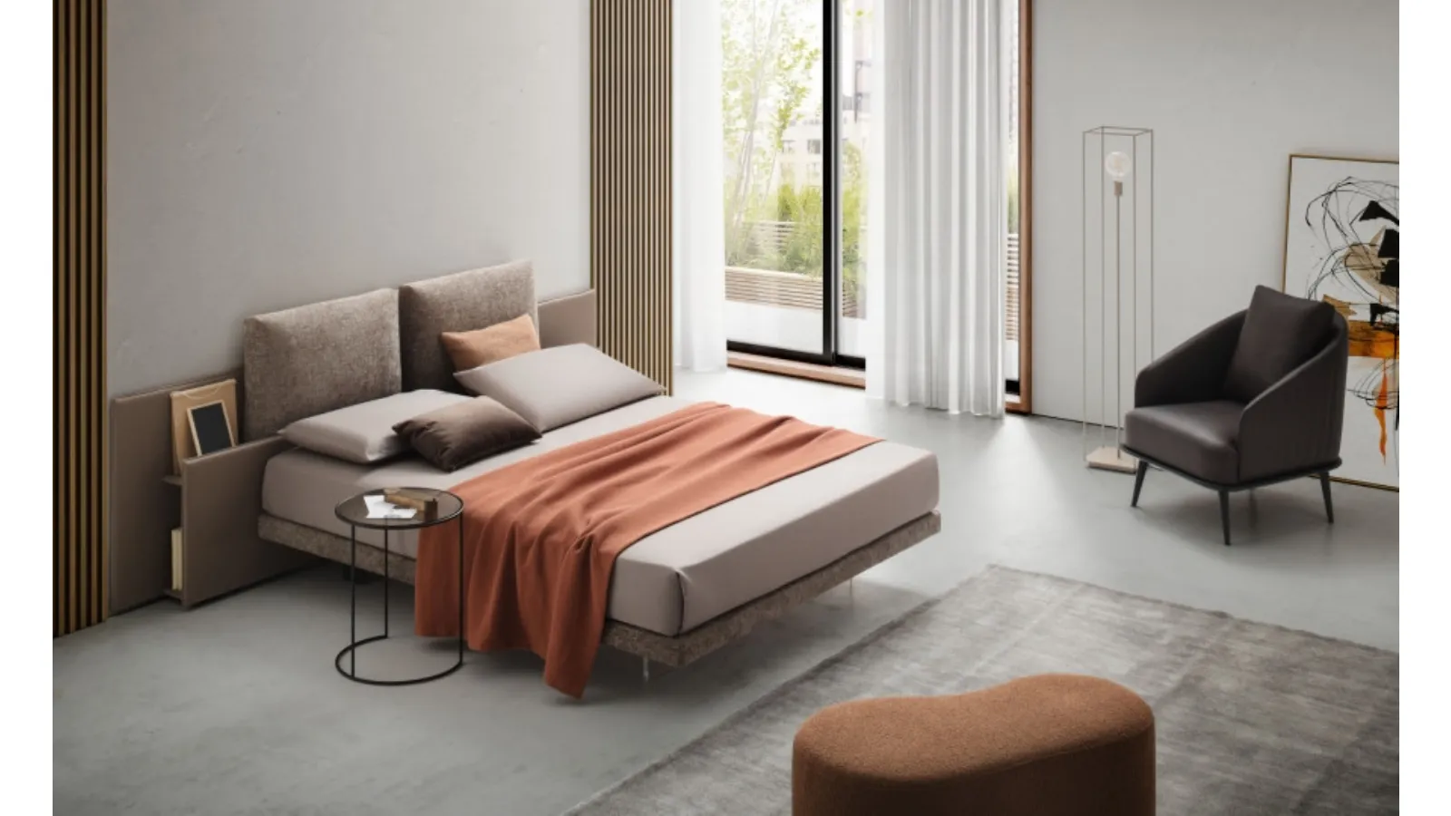 Letto Opera in tessuto imbottito di Le Comfort