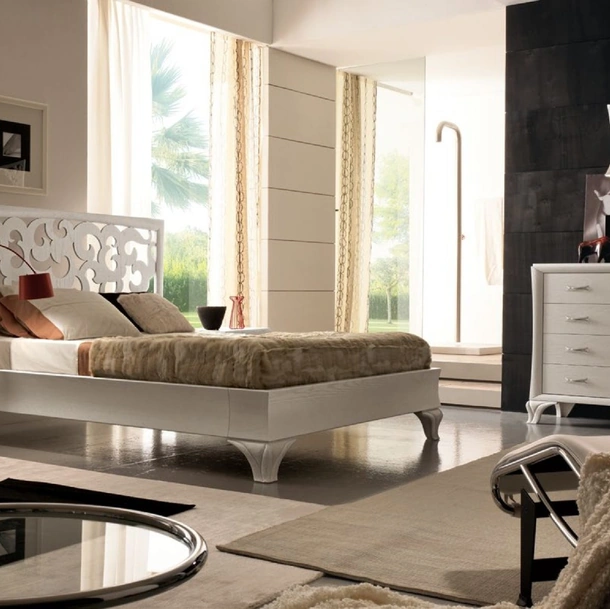 Letto in legno con testiera intagliata Portofino di Modo 10