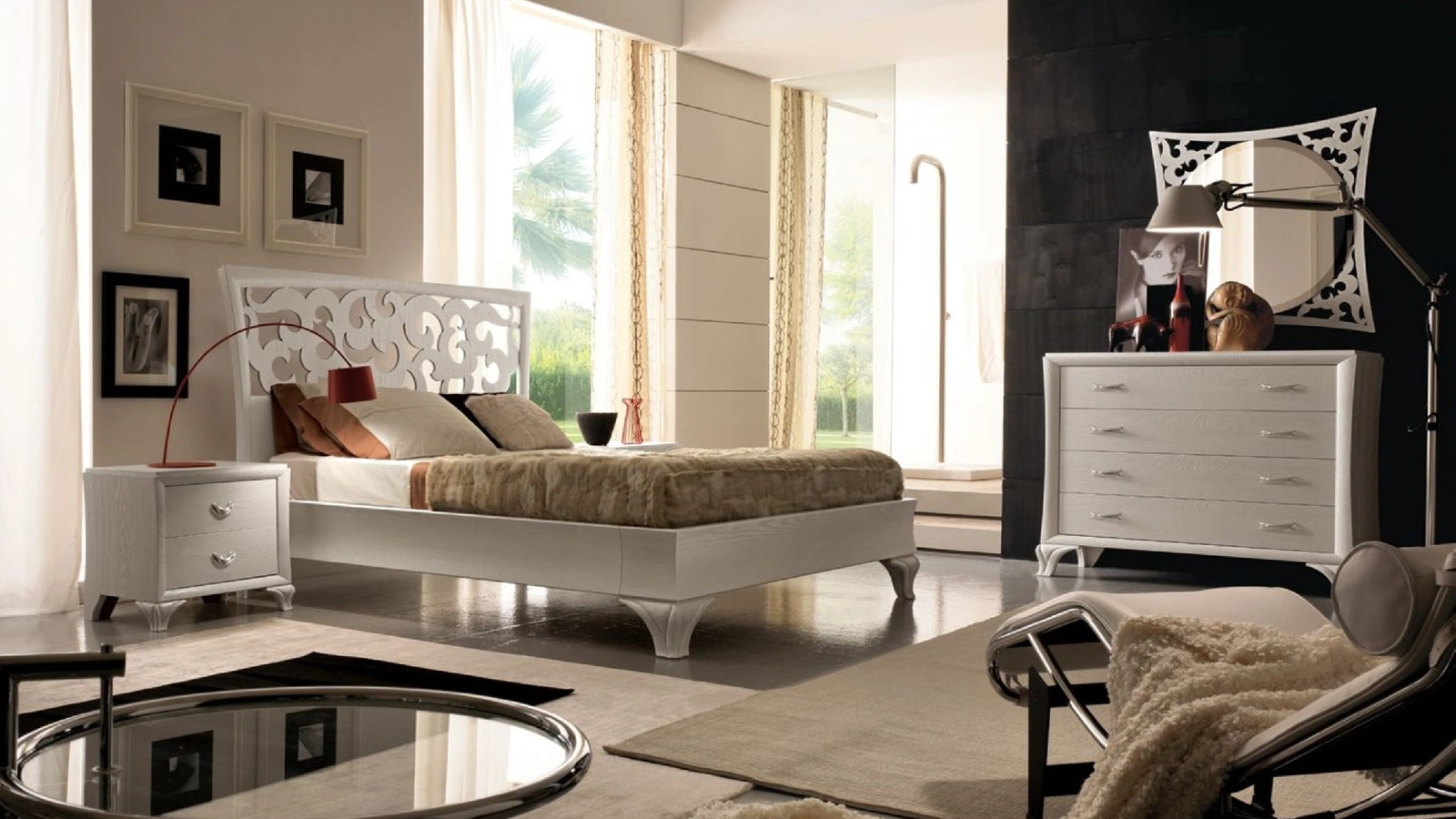 Letto in legno con testiera intagliata Portofino di Modo 10