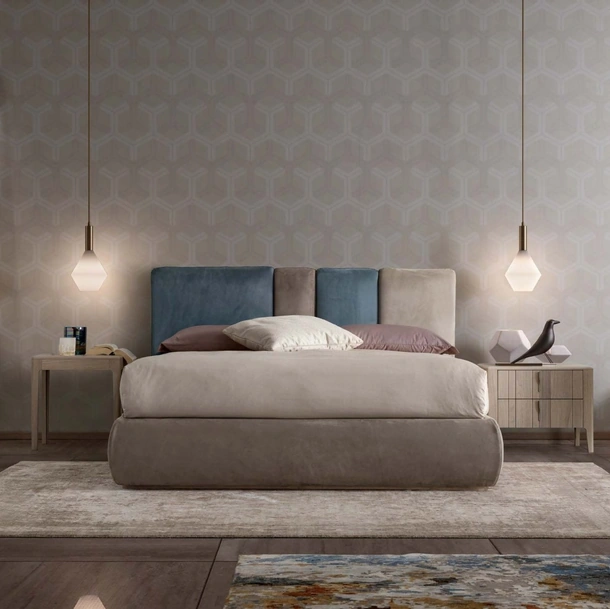 Letto Rainbow in econabuk con box contenitore di Modesign