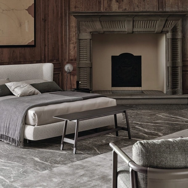 Letto in tessuto con testiera Royal di Ditre Italia