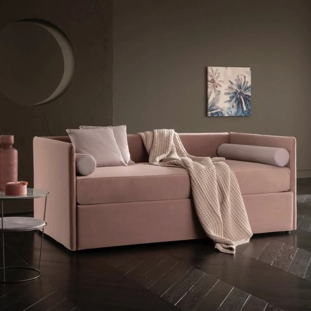 Letto singolo in tessuto Soul Young Teddy completo alto con letto estraibile di Altrenotti