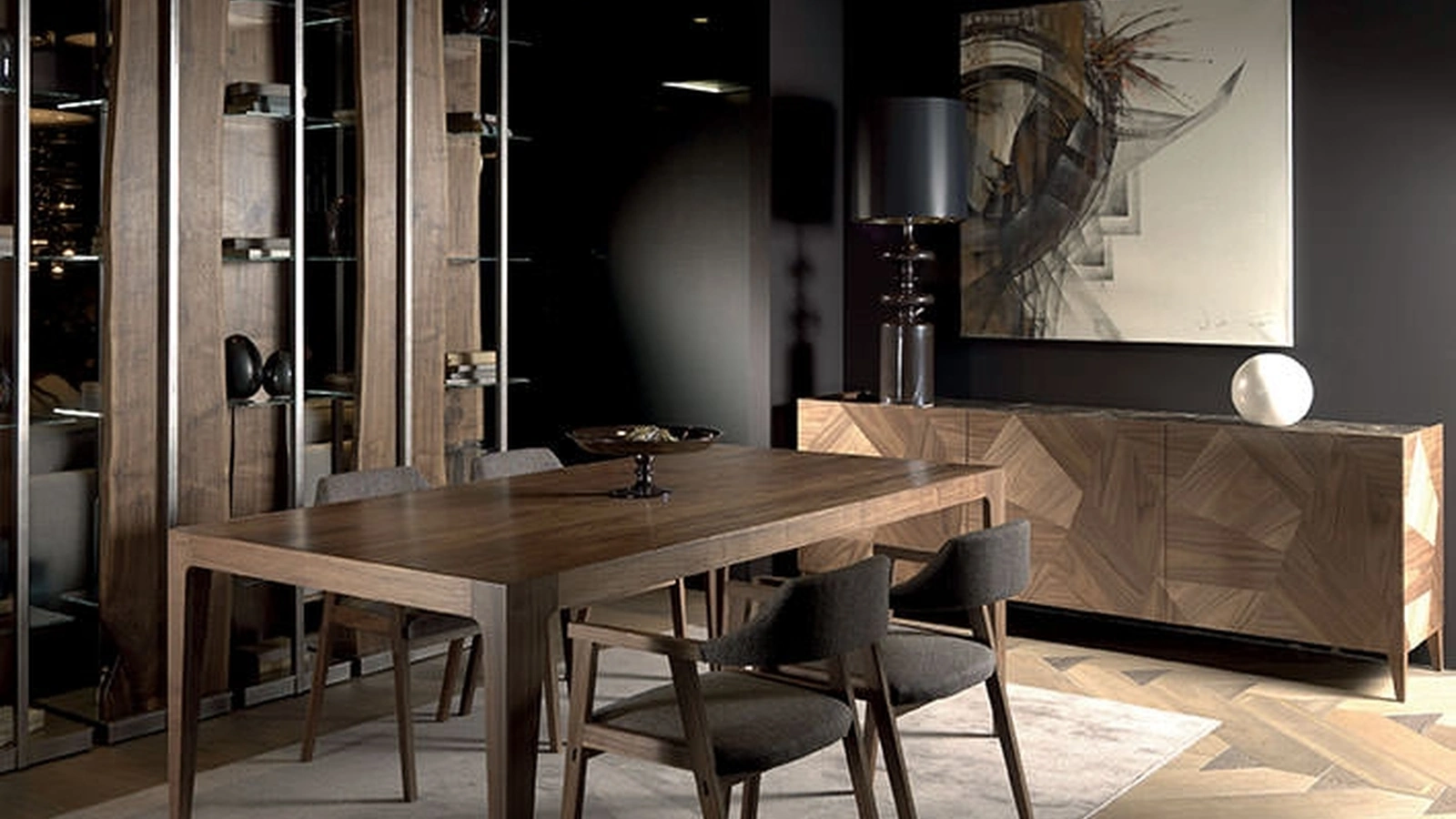 Madia in legno intarsiato Leonardo L411N di Arte Brotto