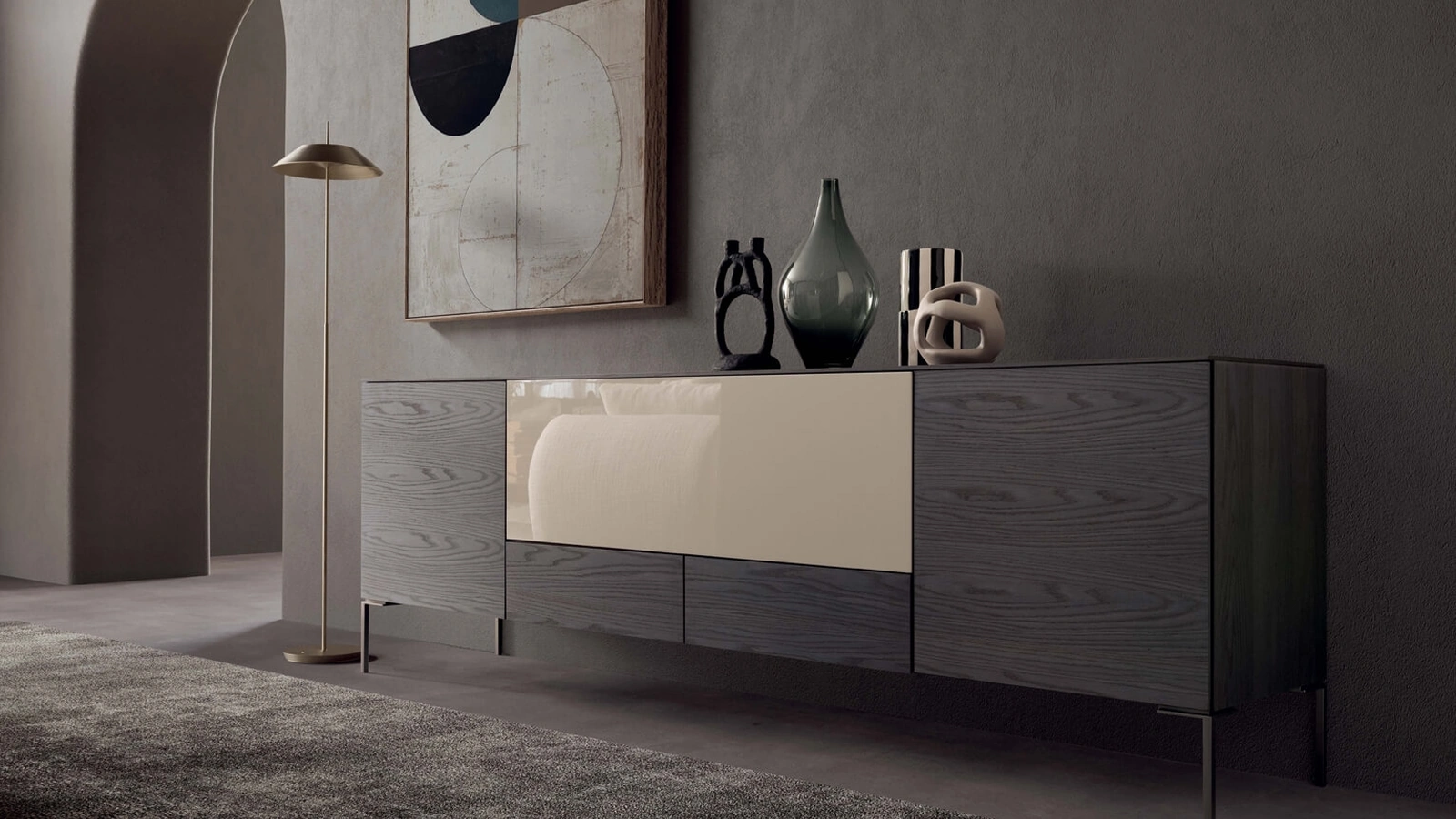 Madia I Modul Art in legno e laccato lucido di Presotto