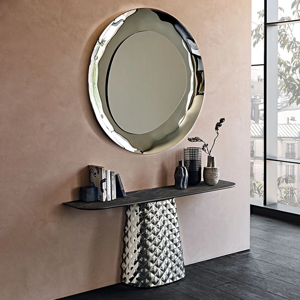Consolle in ceramica e cristallo specchiato Atrium Keramik di Cattelan Italia