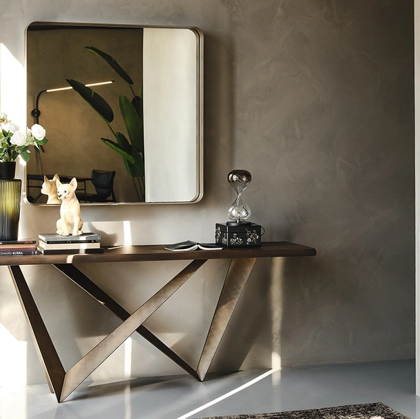 Consolle Westin Wood C con top in legno e base in acciaio di Cattelan Italia