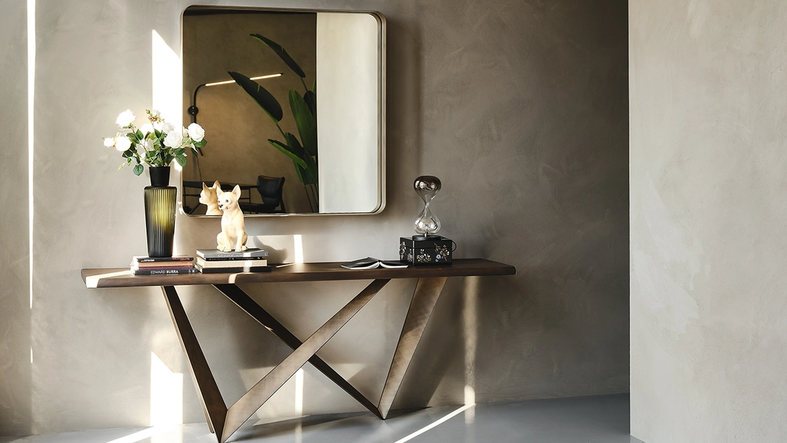 Consolle Westin Wood C con top in legno e base in acciaio di Cattelan Italia